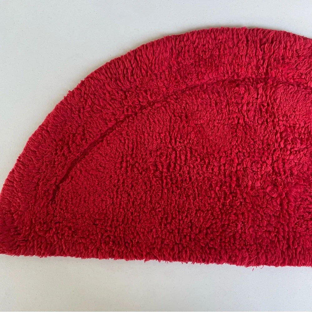 Home Weavers Inc Waterford Quick Dry Bath Rug Red Half Circle 17